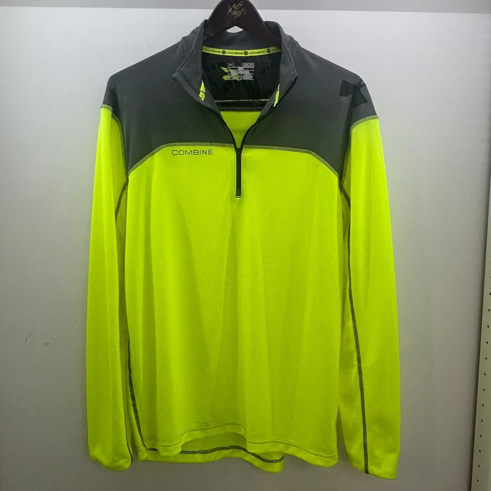 Under Armour Combine 1/4 Zip Pullover MD Men Training Shirt Yellow
